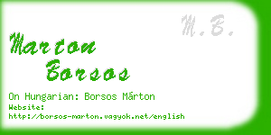 marton borsos business card